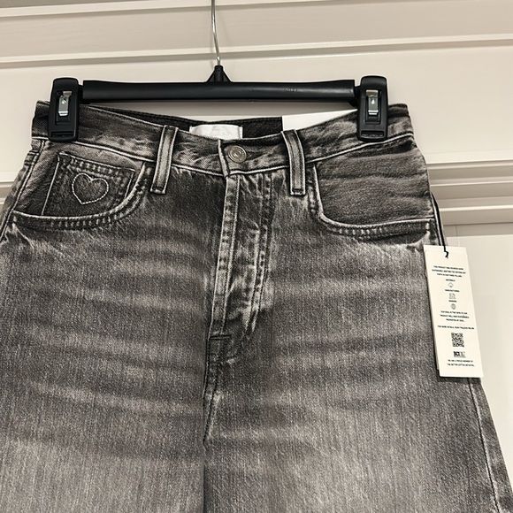 7 for all mankind Easy James Grey Short‎ Jean Denim Jeans Shorts size 24 NWT - Picture 4 of 7